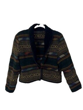 Vintage New Identity Tapestry Jacket Size XL Cotton Boho Aztec